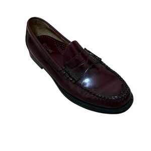 G.H. Bass Men Weejuns Penny Loafers 10 Burgundy Leather Classic Preppy Ivy